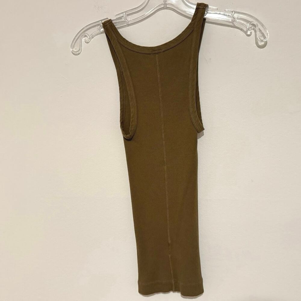 RE/DONE x Hanes Ribbed Tank Top Fatigue Size Small Minimalist Cotton Baby Tank - Picture 4 of 5